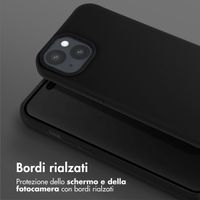 Selencia Siliconen hoesje met afneembaar koord Apple iPhone 15 - Zwart