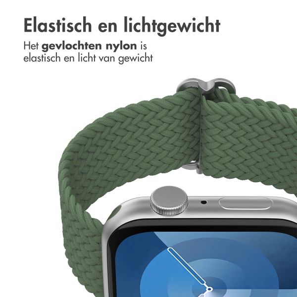 imoshion Nylon geweven bandje Apple Watch Series 1 t/m 11 / SE / Ultra (44/45/46/49 mm) - Donkergroen