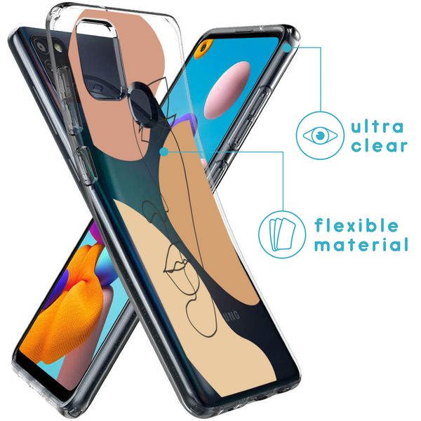 imoshion Design hoesje Samsung Galaxy A21s - Gezicht - Multicolor