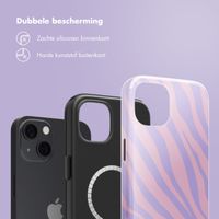 Selencia Vivid Backcover met MagSafe Apple iPhone 13 - Zebra Light Pink Lilac