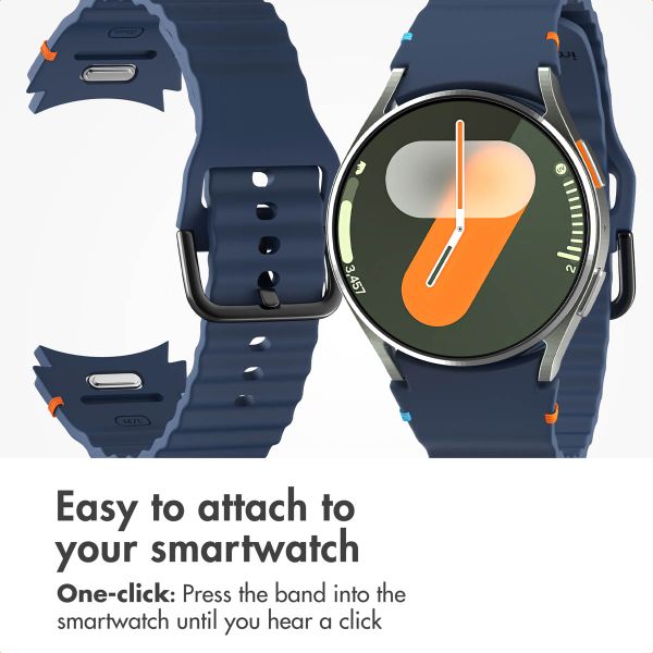 imoshion Wave Silicone Band Samsung Galaxy Watch 4 / 5 / 6 / 7 / FE (20 mm) - Dark Blue