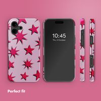 Selencia Vivid Back Cover with MagSafe Apple iPhone 16 - Stars Rubine Red Light Pink