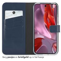 Selencia Echt Lederen Bookcase Google Pixel 9A - Blauw