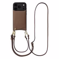Selencia Nova Telefoonhoes met Koord en Pashouder Apple iPhone 18 Pro / 17 Pro - Mocha Brown