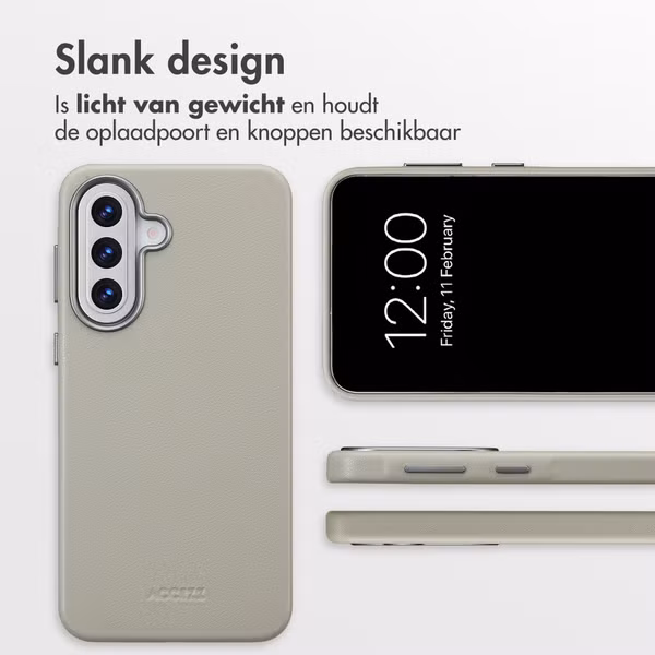Accezz MagSafe Leather Backcover Samsung Galaxy A57 (5G) - Light Grey