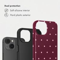 Selencia Vivid Back Cover Apple iPhone 14 - Happy Dots Burgundy