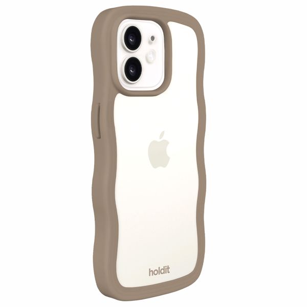 Holdit Wavy Case Apple iPhone 12 (Pro) - Mocha Brown / Transparent