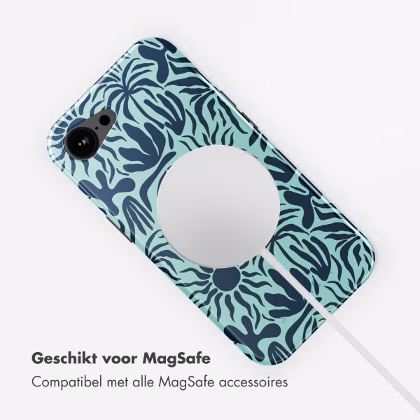 Selencia Vivid Backcover met MagSafe Apple iPhone 16e - Tropical Vibes Light Blue