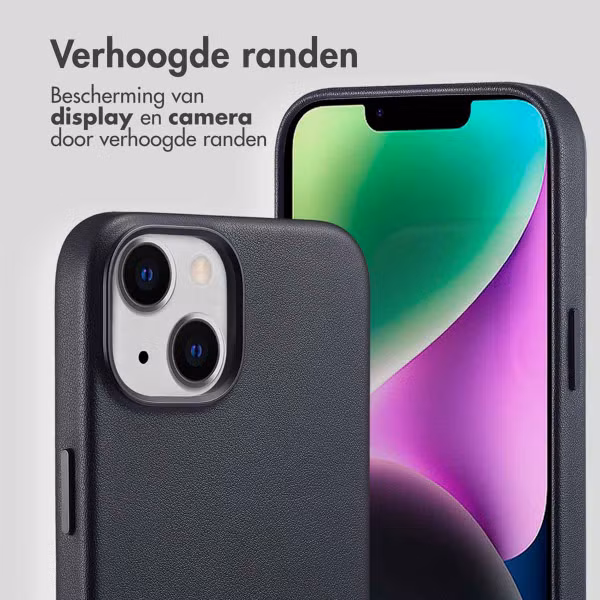 Accezz MagSafe Leather Backcover Apple iPhone 14 - Onyx Black