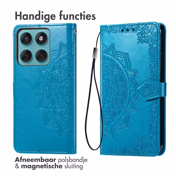 imoshion Mandala Bookcase Motorola Edge 60 Fusion - Turquoise