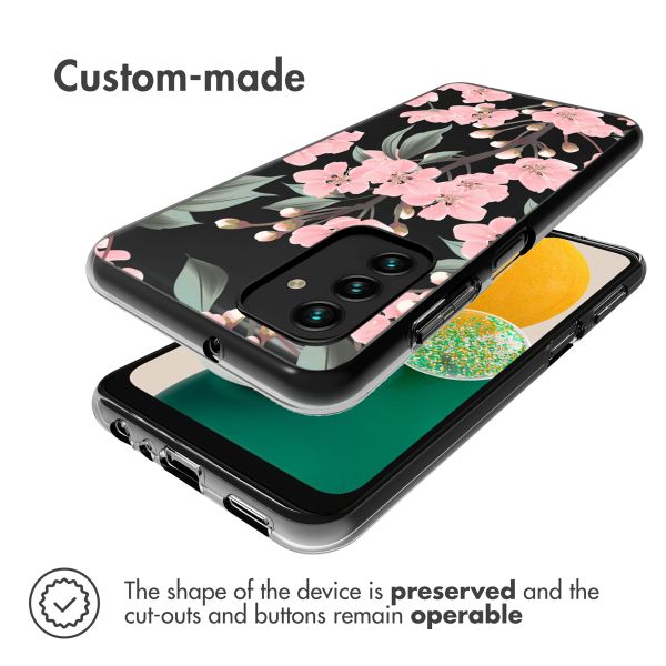 imoshion Design hoesje Samsung Galaxy A13 (5G) / A04s - Bloem - Roze / Groen