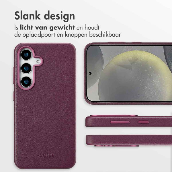 Accezz MagSafe Leather Backcover Samsung Galaxy S25 - Heath Purple