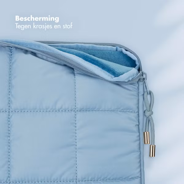 Selencia Puffy Laptop hoes 15-16 inch - Laptopsleeve - Slate Blue