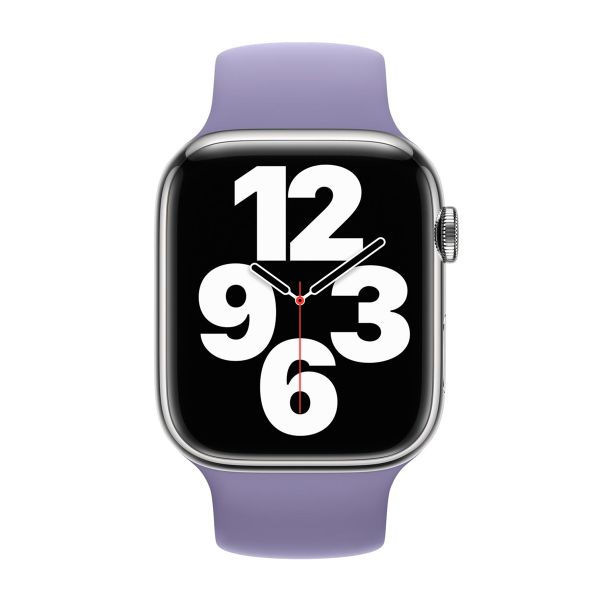 Apple Siliconen solobandje Apple Watch | 38/40/41/42 mm - Maat 9 - English Lavender