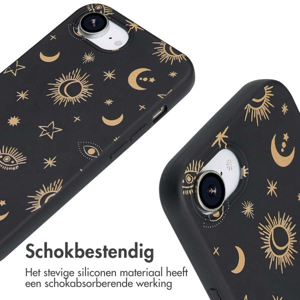 imoshion Siliconen design hoesje met koord iPhone 16e - Sky Black