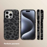 Selencia Sabi Backcover Panterprint met MagSafe Apple iPhone 15 Pro - Midnight Black