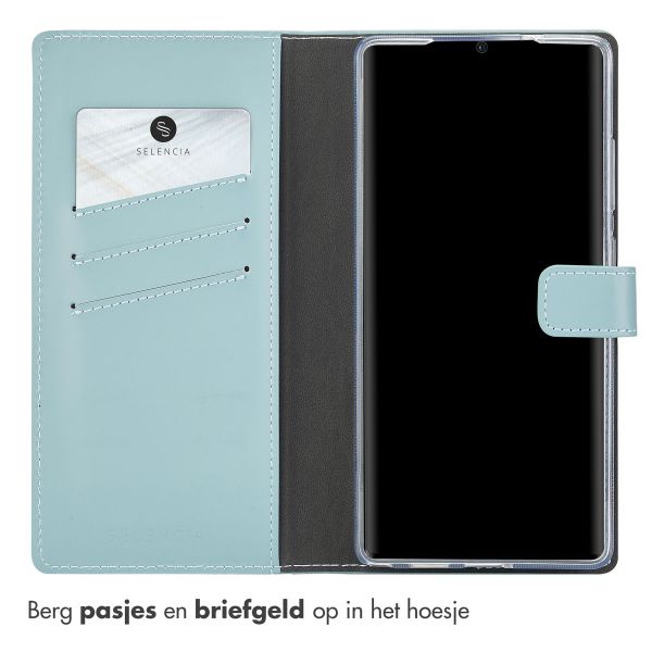 Selencia Echt Lederen Bookcase Samsung Galaxy S25 Ultra - Air Blue