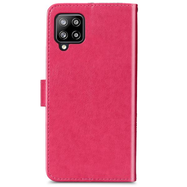 Klavertje Bloemen Bookcase Samsung Galaxy A42 - Fuchsia