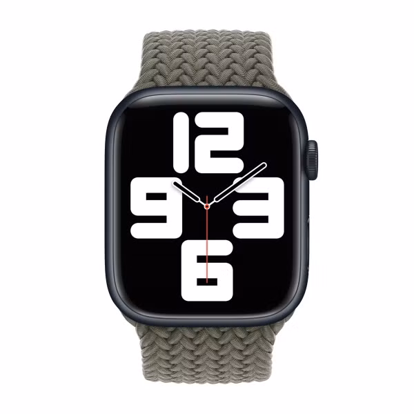 Apple Gevlochten solobandje Apple Watch | 38/40/41/42 mm - Maat 4 - Olive