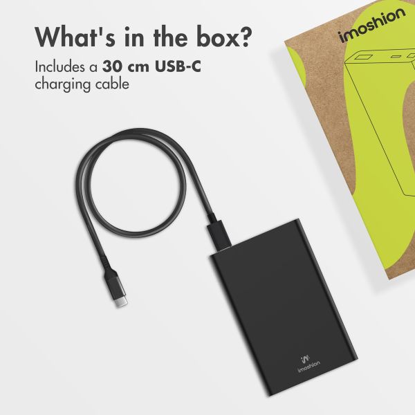 imoshion Ultra Series Aluminium Powerbank 10,000 mAh - Quick Charge and Power Delivery - Black
