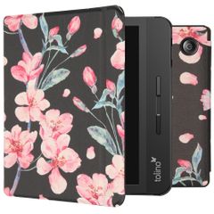 imoshion Design Slim Hard Case Sleepcover met stand Tolino Vision 5 - Blossom Watercolor Black