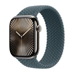 Apple Gevlochten solobandje Apple Watch Series 1 - 11 / SE / Ultra (44/45/46/49 mm) - Maat 5 - Lake Green