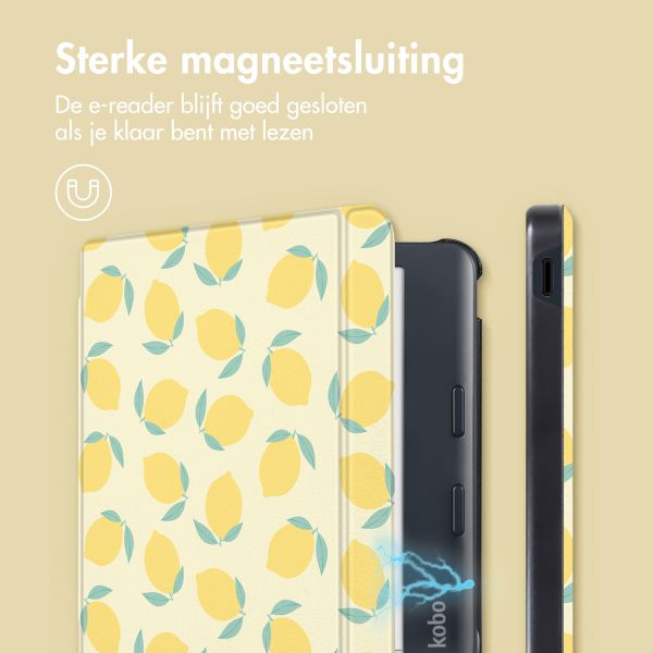 imoshion Design Slim Hard Case Sleepcover met stand Kobo Libra Colour - Citrus Dream