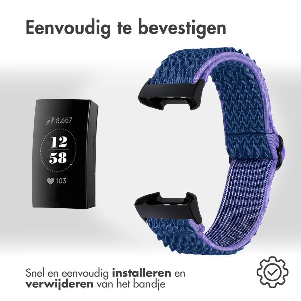 imoshion Elastisch nylonbandje Fitbit Charge 3 / 4 - Donkerblauw