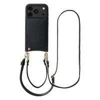 Selencia Nova Telefoonhoes met Koord en Pashouder Apple iPhone 18 Pro Max / 17 Pro Max - Zwart