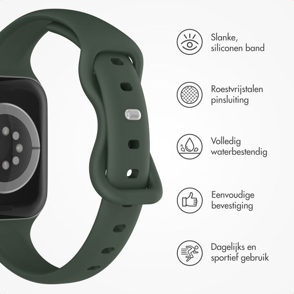 imoshion Slim siliconen bandje Apple Watch Series 1 t/m 9 / SE (38/40/41 mm) | Series 10 / 11 (42 mm) - Olive Green