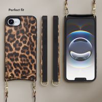Selencia Nova Phone Case with Cord and Card Holder Apple iPhone 17e / 16e - Leopard