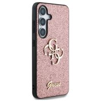 Guess 4G Metal Logo Glitter Backcover Samsung Galaxy S25 Plus - Roze