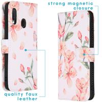 imoshion Design Softcase Bookcase Samsung Galaxy A20e - Bloem - Roze