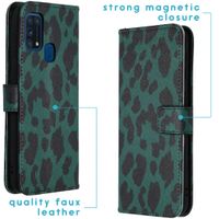 imoshion Design Softcase Bookcase Samsung Galaxy M31 - Green Leopard