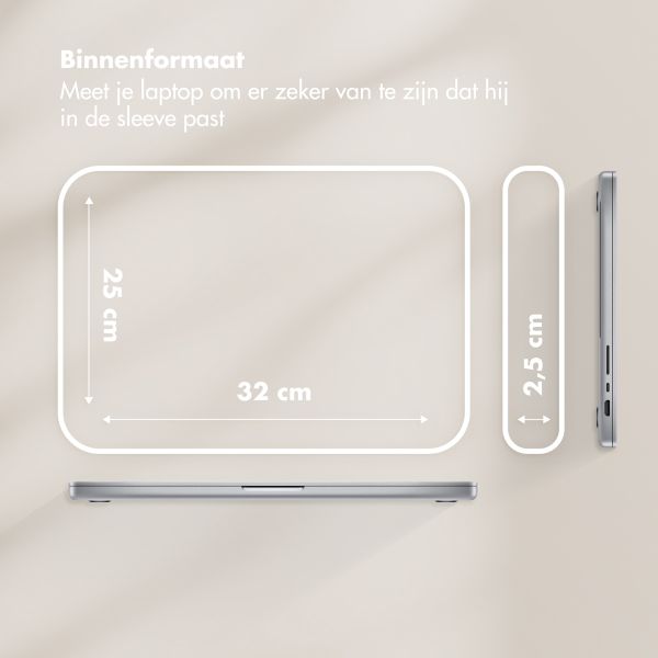 Selencia Teddy Laptop hoes 13-14 inch - Laptopsleeve - Black