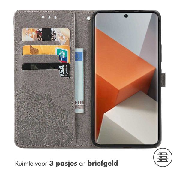 imoshion Mandala Bookcase Xiaomi Redmi Note 13 Pro Plus (5G) - Grijs