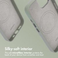 Accezz Leather Back Cover with MagSafe Apple iPhone 15 - Light Grey
