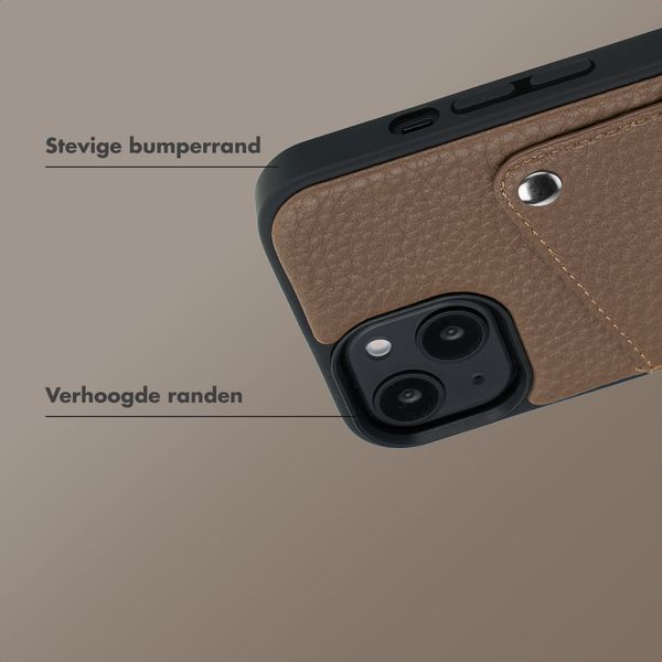 Selencia Riva Backcover met Pashouder Apple iPhone 15 - Mocha Brown