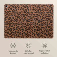 Selencia Sabi Bookcase met panterprint Samsung Galaxy Tab A9 Plus - Mocha Brown