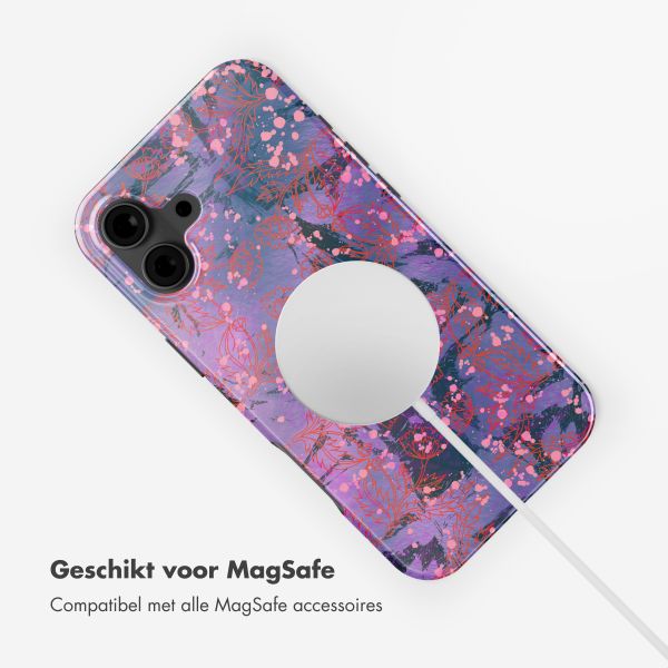Selencia Vivid Backcover met MagSafe Apple iPhone 16 - Fresh Paint Flower Orange