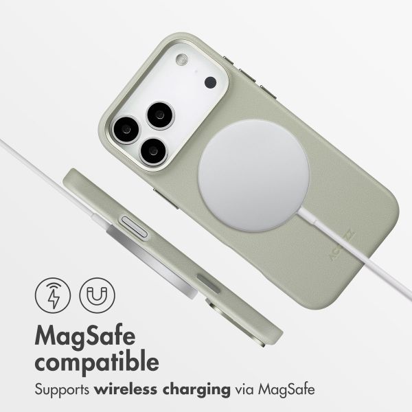 Accezz Leather Back Cover with MagSafe Apple iPhone 17 Pro Max - Light Grey