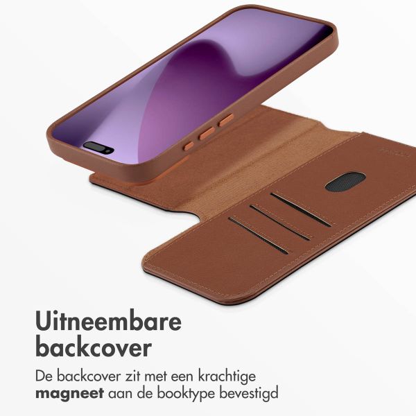 Accezz Leather Bookcase 2-in-1 met MagSafe Apple iPhone 17 Pro Max - Sienna Brown
