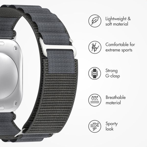 Accezz Nylon Alpine Band Apple Watch | 44/45/46/49 mm - Dark Grey