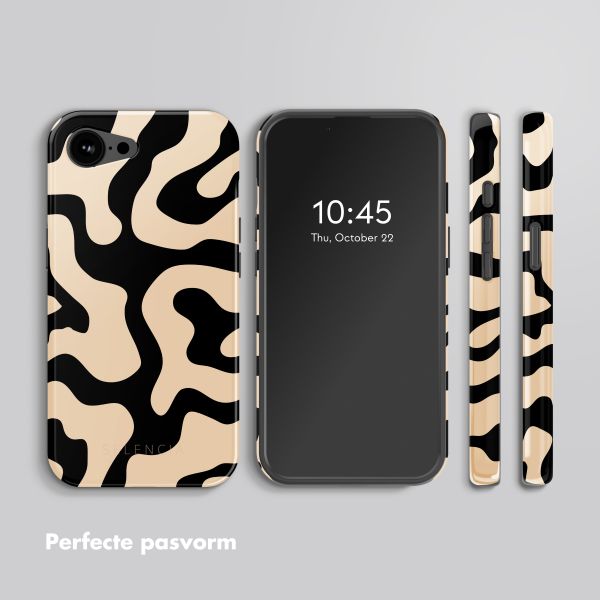 Selencia Vivid Backcover met MagSafe Apple iPhone 16e - Art Wave Black