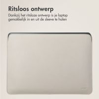 Accezz Leather Laptop hoes Apple MacBook 15 inch - Laptopsleeve - Beige