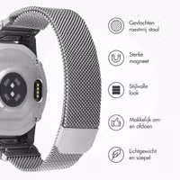 imoshion QuickFit® Milanees bandje  - Garmin 22 mm aansluiting - Maat L/XL - Zilver