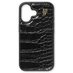 iDeal of Sweden Vegan Leather Backcover Apple iPhone 16 - Black Croco