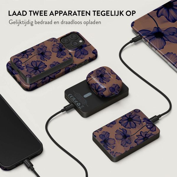 Burga Magnetic Powerbank 5.000 mAh - Geschikt voor MagSafe en Qi2 - Velvet Night / Gunmetal
