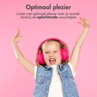 imoshion Kids LED Light Bluetooth Headphones - Kinder koptelefoon met decibelbegrenzer - Draadloze koptelefoon + AUX kabel - Hot Pink