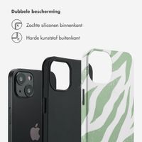 Selencia Vivid Tough Backcover iPhone 13 - Colorful Zebra Sage Green